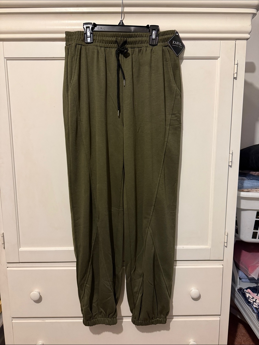 Zaful Olive Green Wmn’s Drawstring Joggers